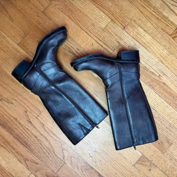 Brown Leather Knee-High Boots - Picture 7 of 11